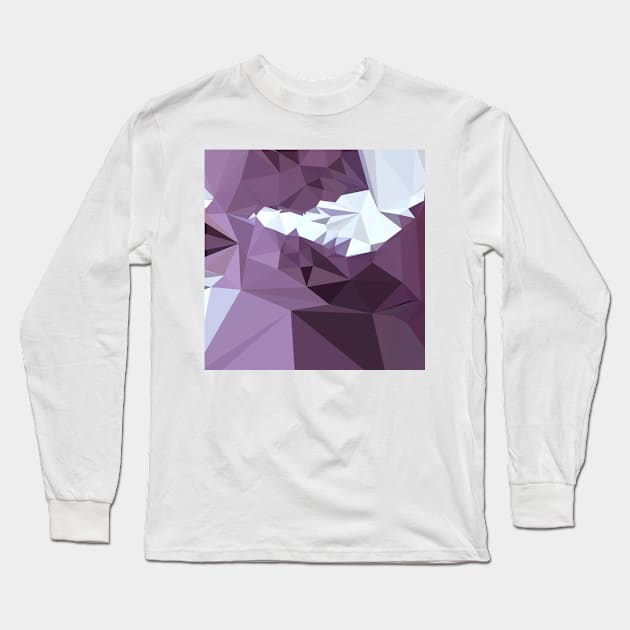 Dark Pastel Purple Abstract Low Polygon Background Long Sleeve T-Shirt by retrovectors